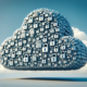 An image of a cloud filled with padlock symbols, representing secure cloud data storage.