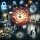 An image that illustrates cyberattacks and phishing, with surrounding visuals depicting the downfall of businesses.